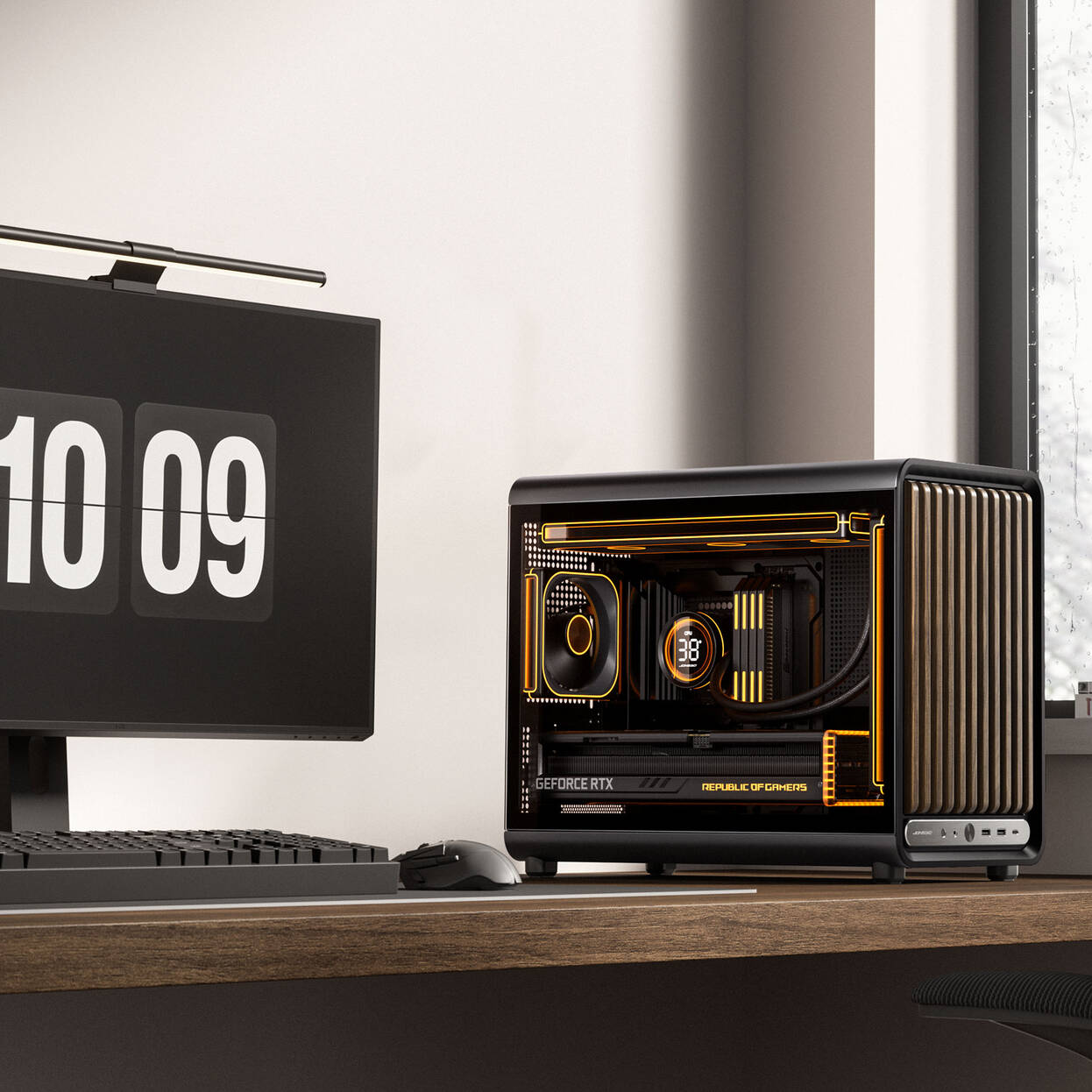 Jonsbo D33 Wood PC Case, Mini Case, mATX, Tempered Glass - Black, Wood