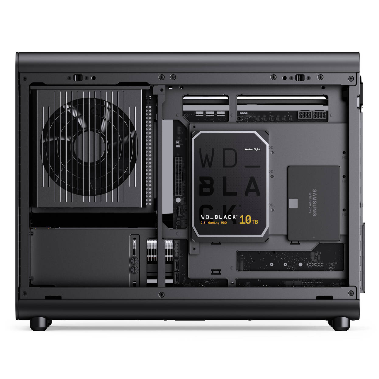 Jonsbo D33 Wood PC Case, Mini Case, mATX, Tempered Glass - Black, Wood