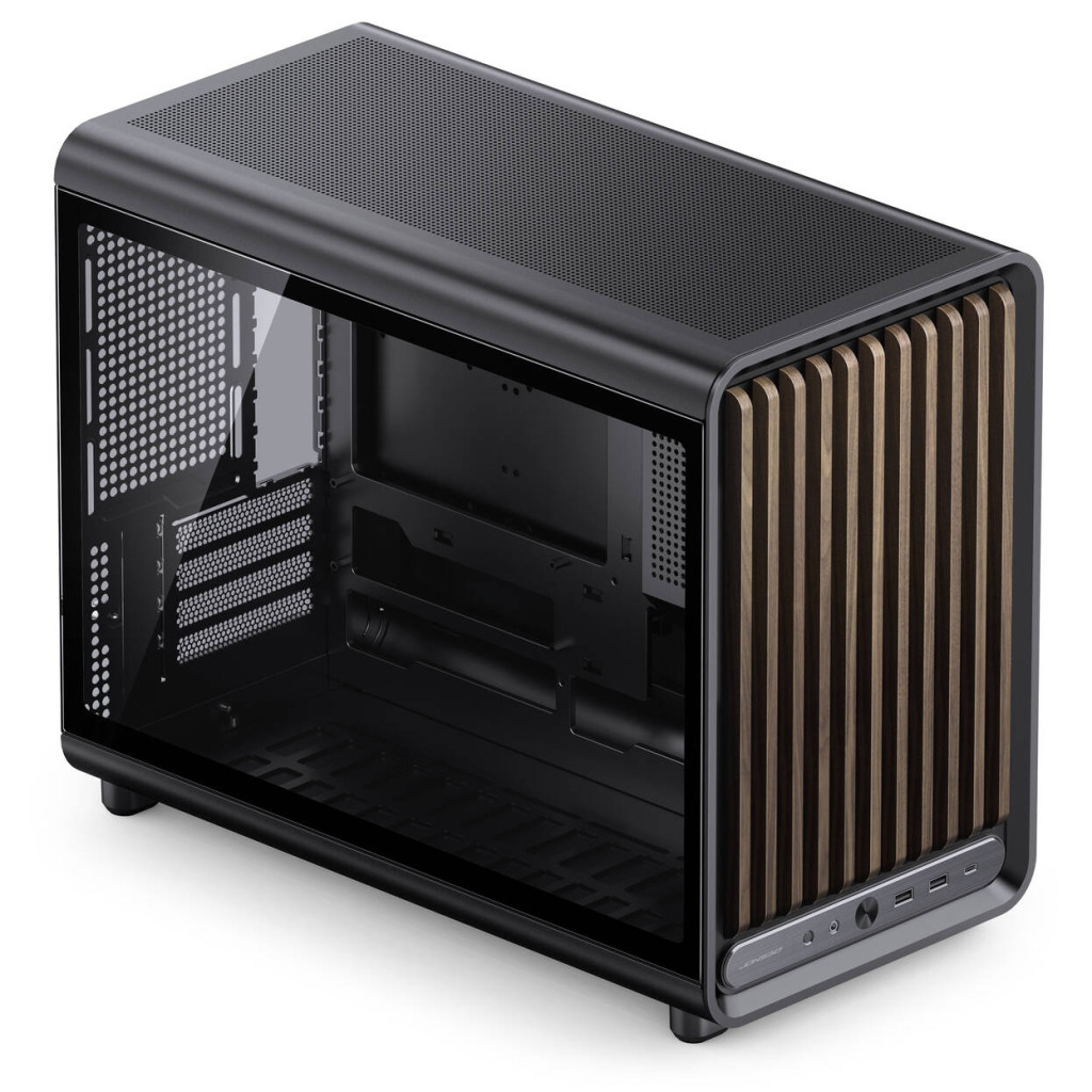 Jonsbo D33 Wood PC Case, Mini Case, mATX, Tempered Glass - Black, Wood