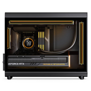 Jonsbo D33 Wood PC Case, Mini Case, mATX, Tempered Glass - Black, Wood