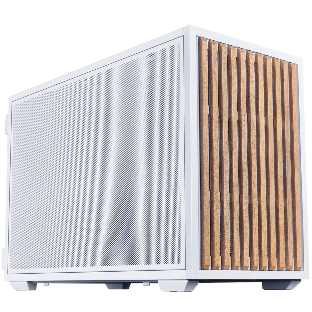 Lian Li DAN Cases B4 Wood Edition PC Case, Micro-ATX - Beech, White