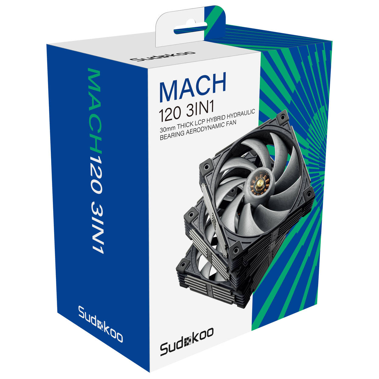 Sudokoo Mach120 PWM Fan - 3-Pack, 120mm, black