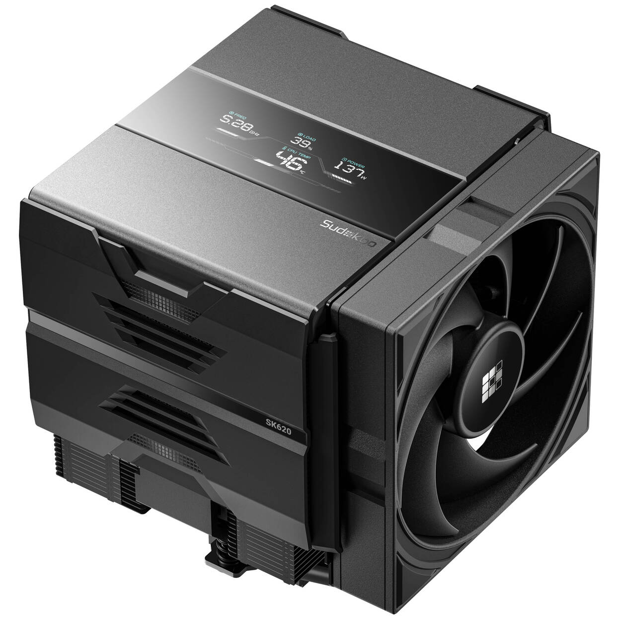 Sudokoo SK620V CPU Cooler, Dual Tower - 2x 120mm, black