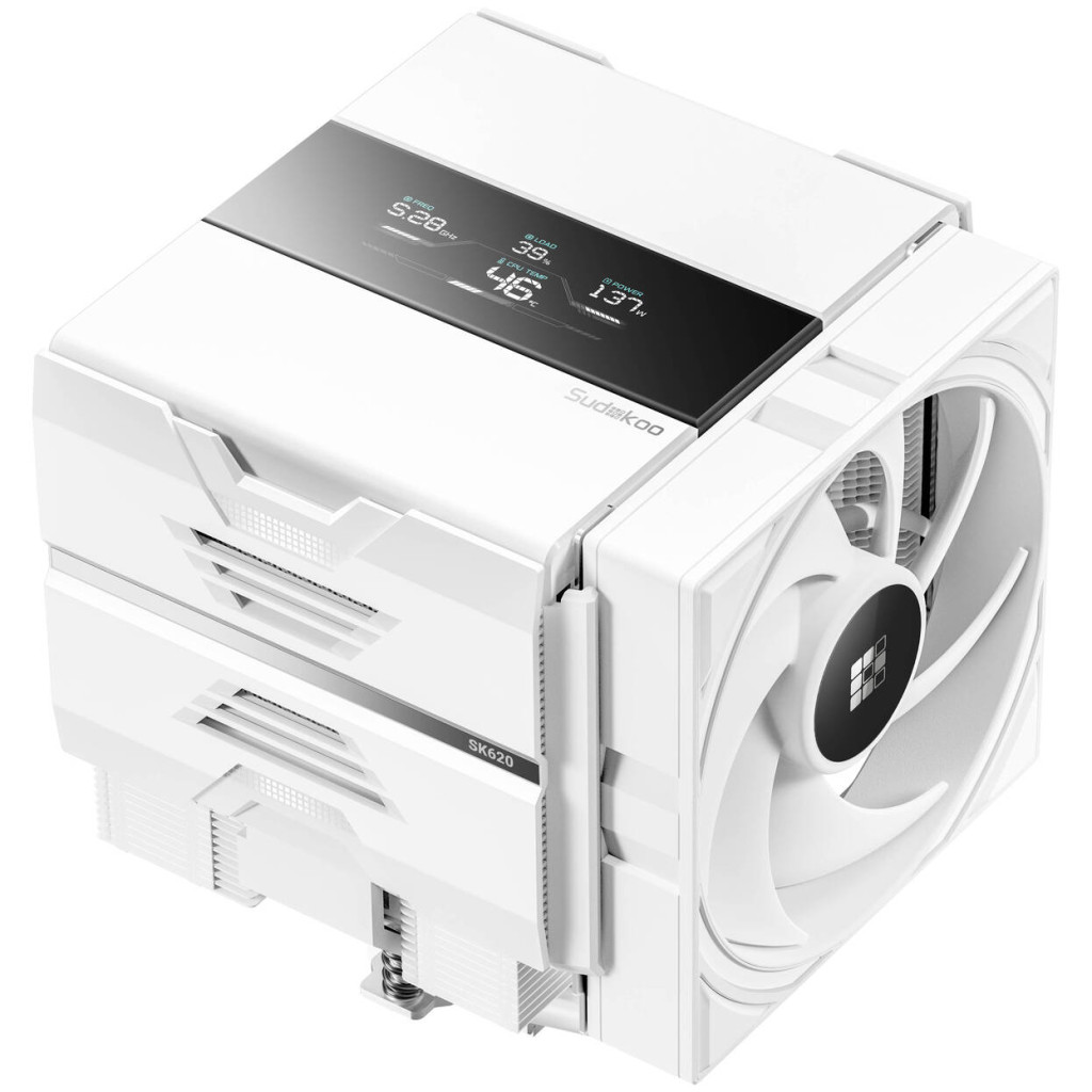 Sudokoo SK620V CPU Cooler, Dual Tower - 2x 120mm, white