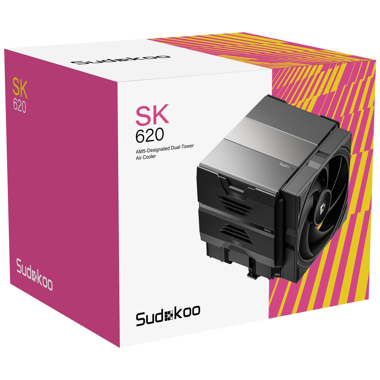 Sudokoo SK620 CPU Cooler, Dual Tower - 2x 120mm, black