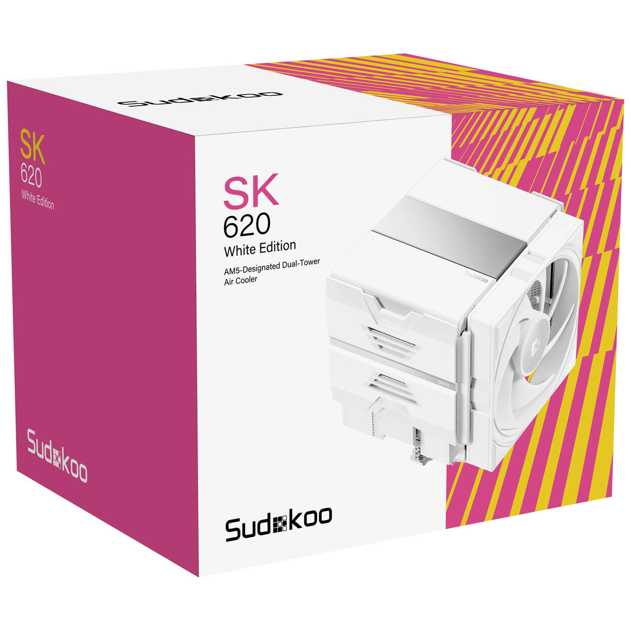 Sudokoo SK620 CPU Cooler, Dual Tower - 2x 120mm, white