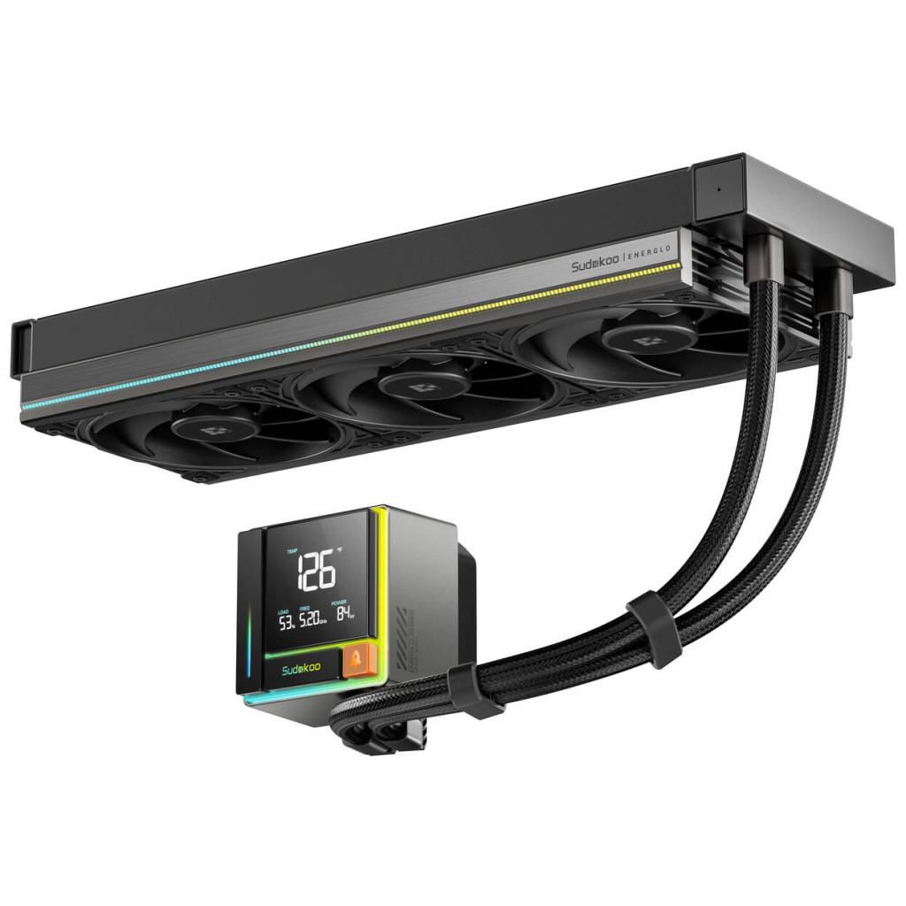 Sudokoo Energlo 360 AiO Water Cooling, LCD Display, ARGB - 360mm, Black