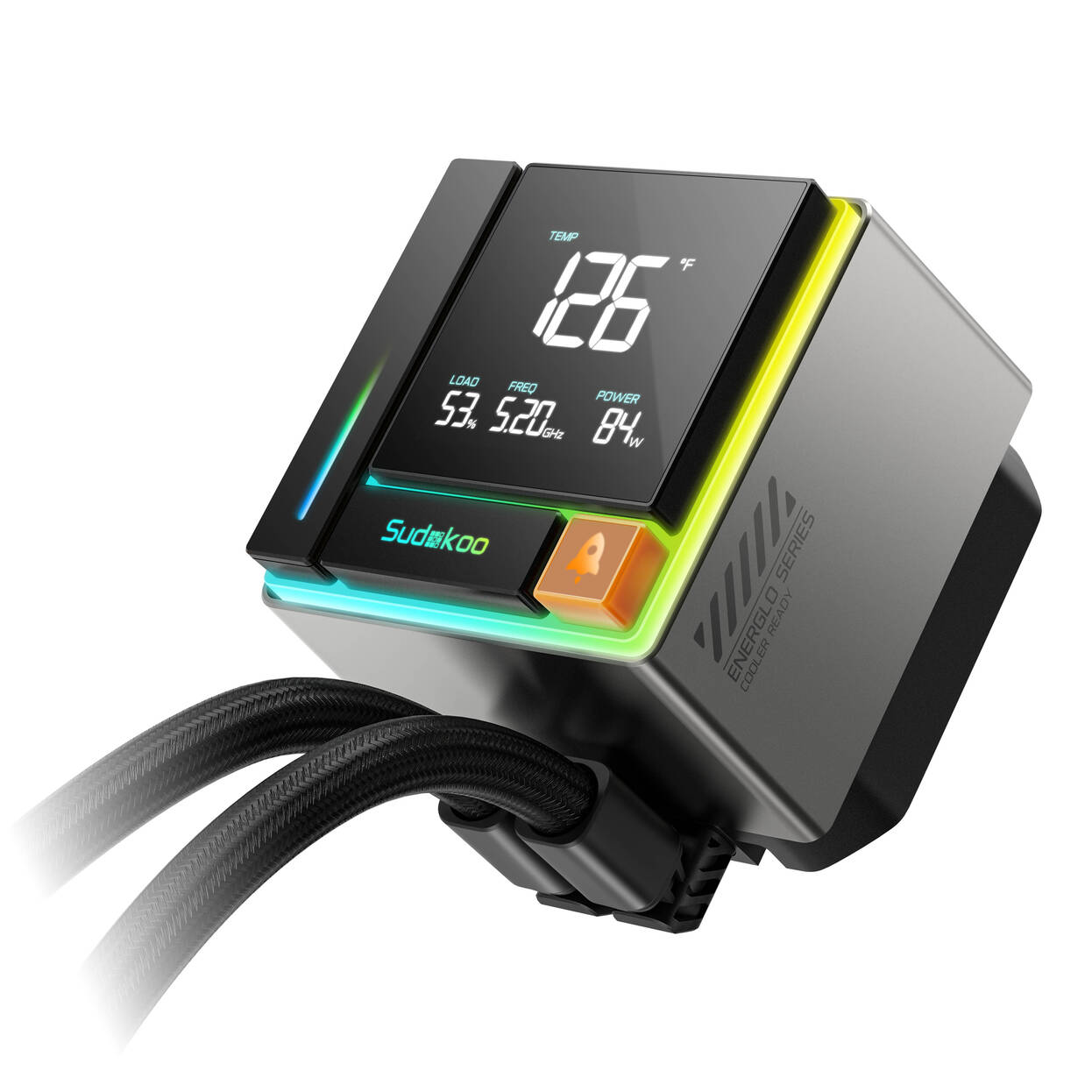 Sudokoo Energlo 360 AiO Water Cooling, LCD Display, ARGB - 360mm, Black