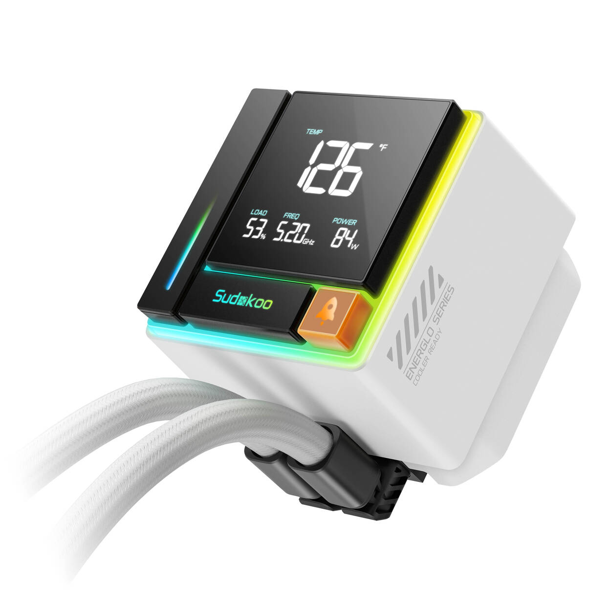 Sudokoo Energlo 360 AiO Water Cooling, LCD Display, ARGB - 360mm, white