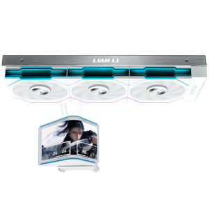 Lian Li HydroShift II OLED Curved 360 UNI FAN TL AiO Water Cooling, 360 mm, OLED Display, TL-FLEX Fans - White