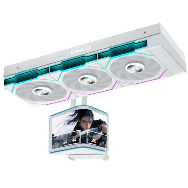 Lian Li HydroShift II OLED Curved 360 UNI FAN TL AiO Water Cooling, 360 mm, OLED Display, TL-FLEX Fans – White