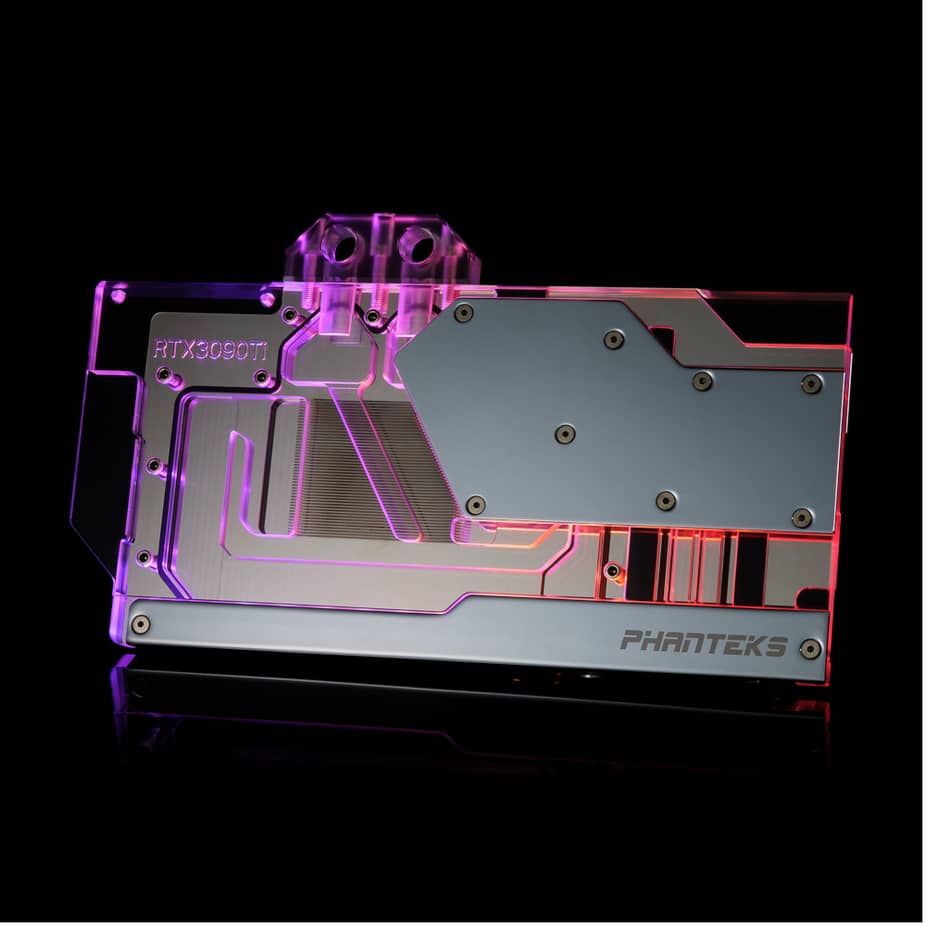 Phanteks Glacier RTX 3090Ti ASUS Graphics Card Water Block with Backplate - Chrome