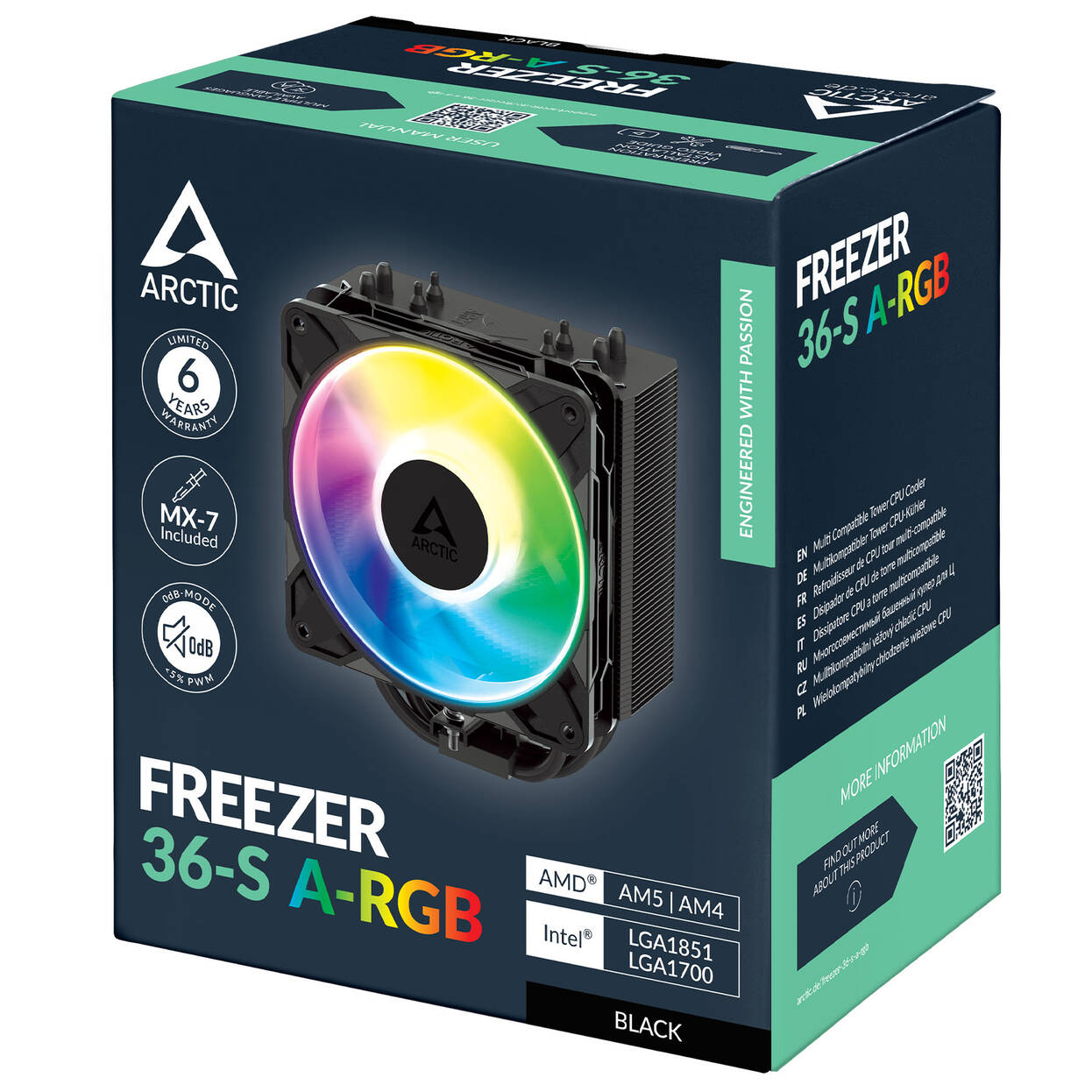 Arctic Freezer 36-S A-RGB CPU Cooler - black