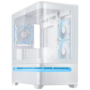 ASUS Prime AP202 ARGB PC Case, Mid Tower, mATX, ARGB, Tempered Glass - white : image 2