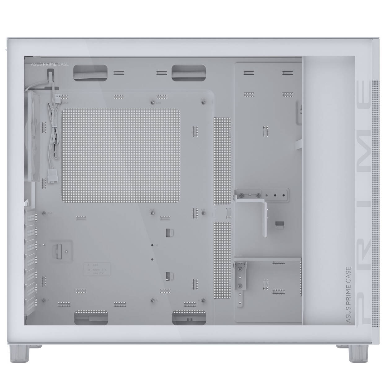 ASUS Prime AP303 PC Case, Mid Tower, ATX, Tempered Glass - White : image 5