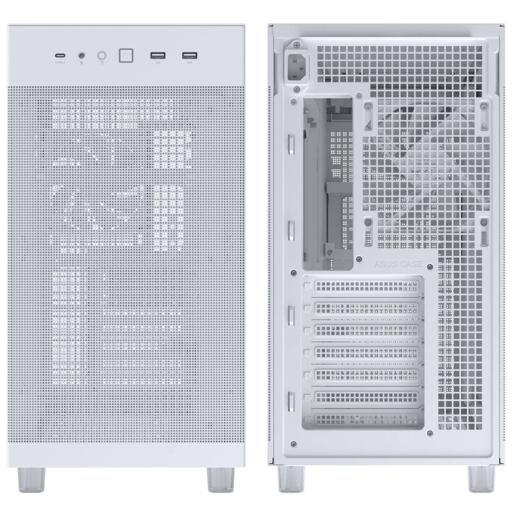 ASUS Prime AP303 PC Case, Mid Tower, ATX, Mesh Panel - White : image 7