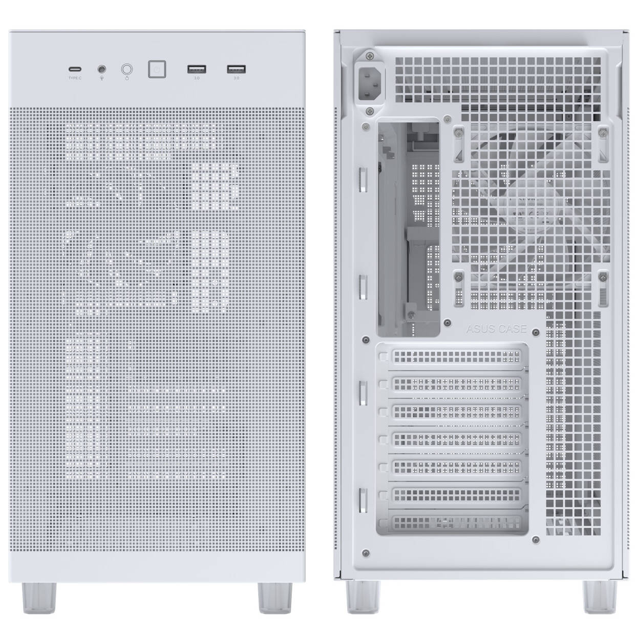 ASUS Prime AP303 PC Case, Mid Tower, ATX, Mesh Panel - White : image 7