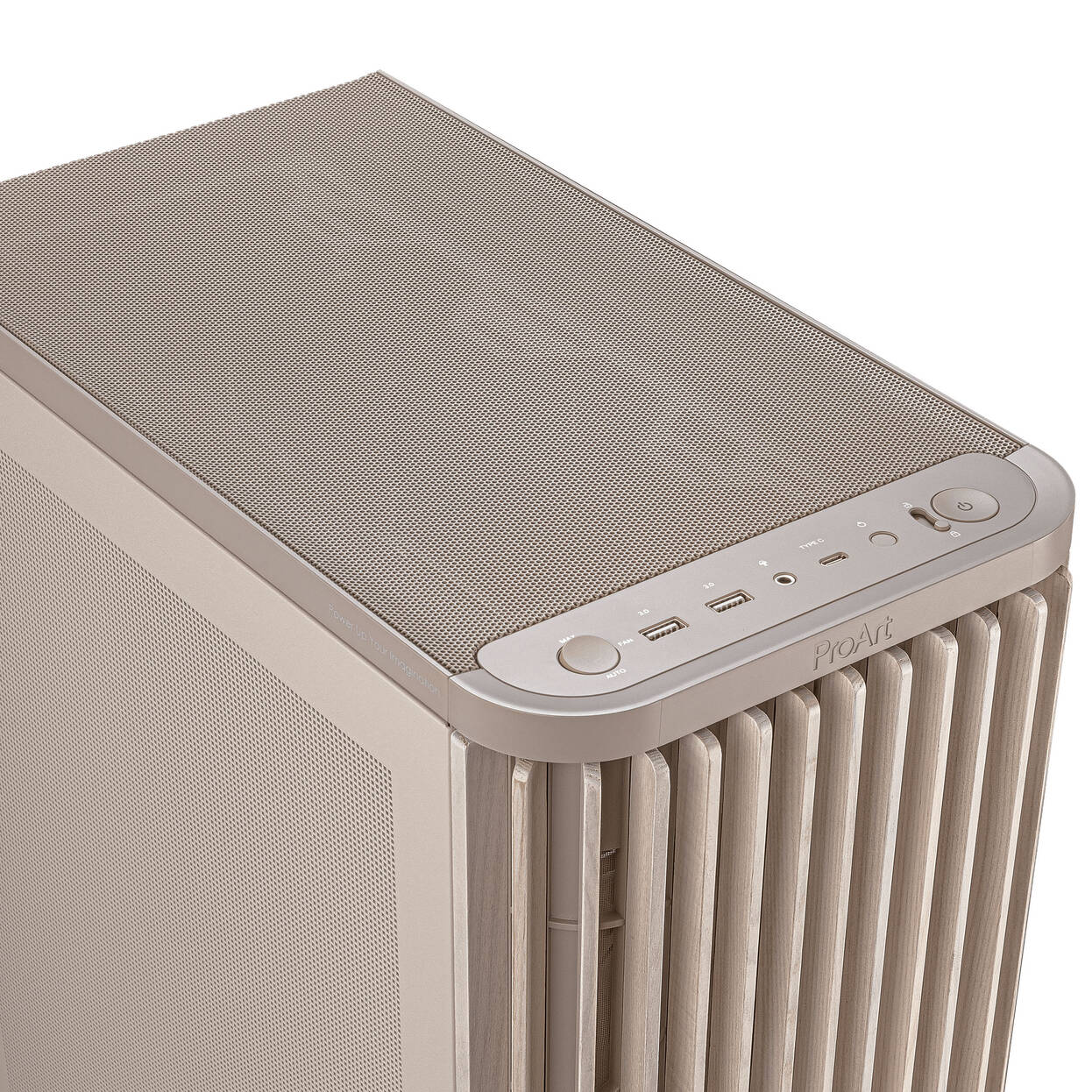 ASUS ProArt PA401 Wood Edition PC Case, Mid Tower, ATX, Mesh Panel - Beige : image 3