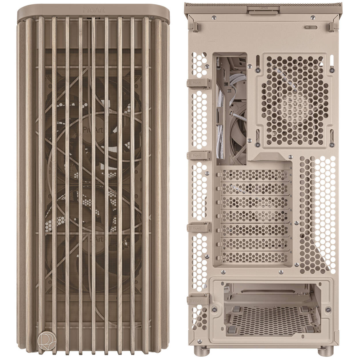 ASUS ProArt PA401 Wood Edition PC Case, Mid Tower, ATX, Mesh Panel - Beige : image 4