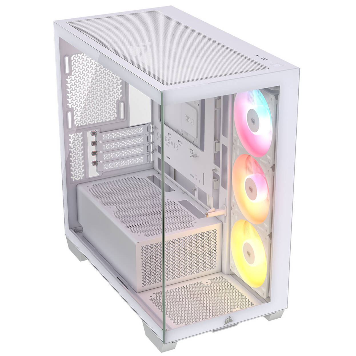 Corsair 2800X RS-R ARGB PC Case, Mini Case, mATX, Tempered Glass - including 3x 120mm Fans, White : image 1
