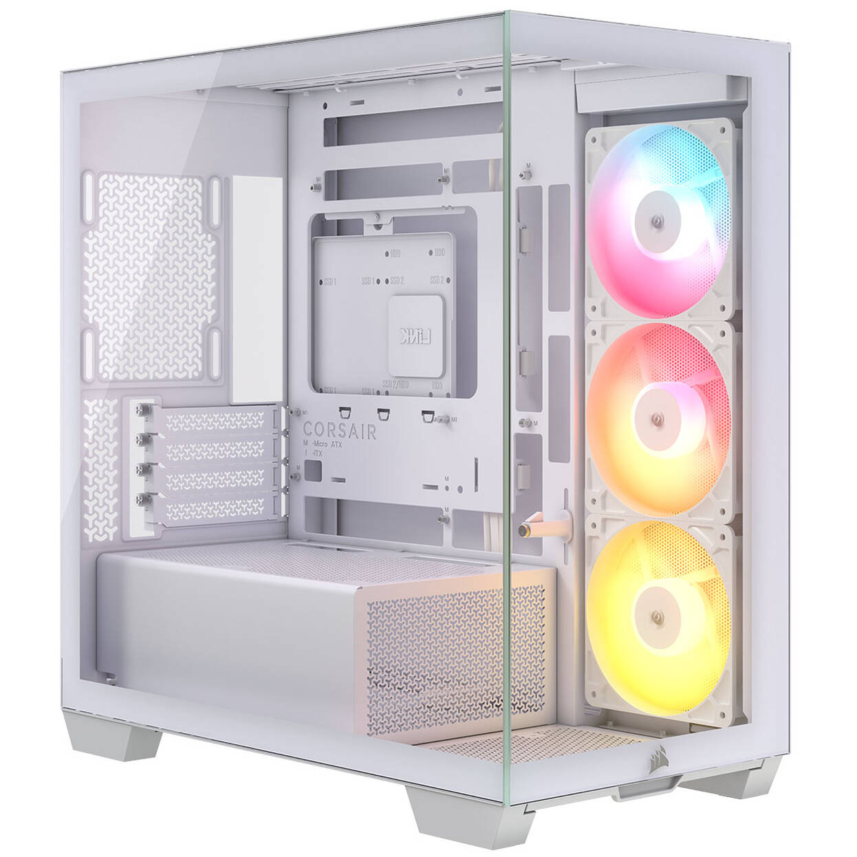Corsair 2800X RS-R ARGB PC Case, Mini Case, mATX, Tempered Glass - including 3x 120mm Fans, White : image 11