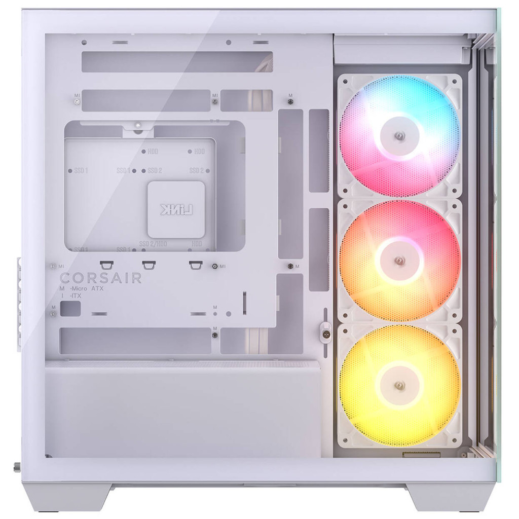 Corsair 2800X RS-R ARGB PC Case, Mini Case, mATX, Tempered Glass - including 3x 120mm Fans, White : image 2