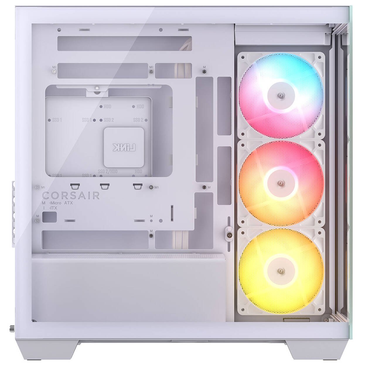 Corsair 2800X RS-R ARGB PC Case, Mini Case, mATX, Tempered Glass - including 3x 120mm Fans, White : image 2