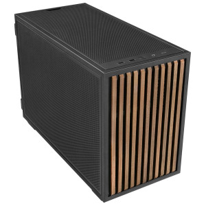 Lian Li DAN Cases B4 Wood Edition PC Case, Micro-ATX - Walnut, Black
