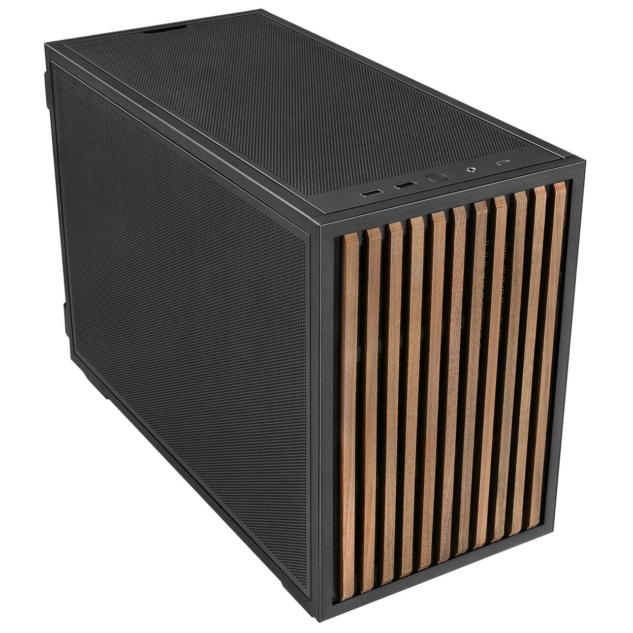 Lian Li DAN Cases B4 Wood Edition PC Case, Micro-ATX - Walnut, Black