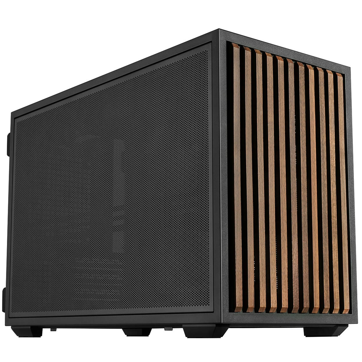 Lian Li DAN Cases B4 Wood Edition PC Case, Micro-ATX - Walnut, Black