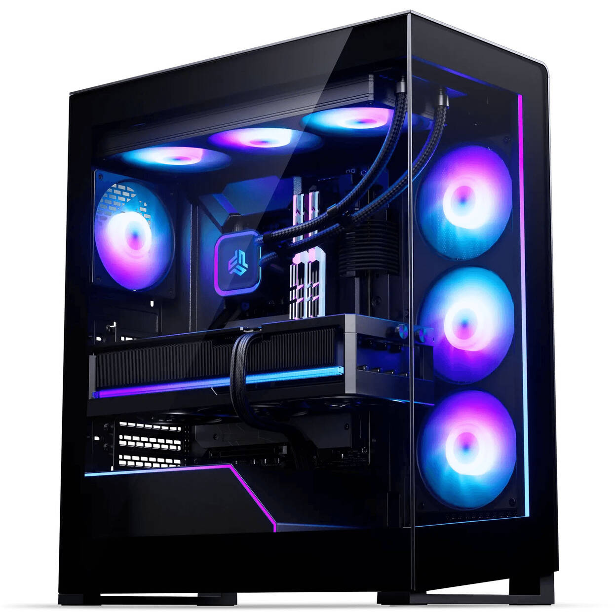 Phanteks NV5X PC Case, Mid-Tower, E-ATX, Tempered Glass, ARGB - Black : image 2