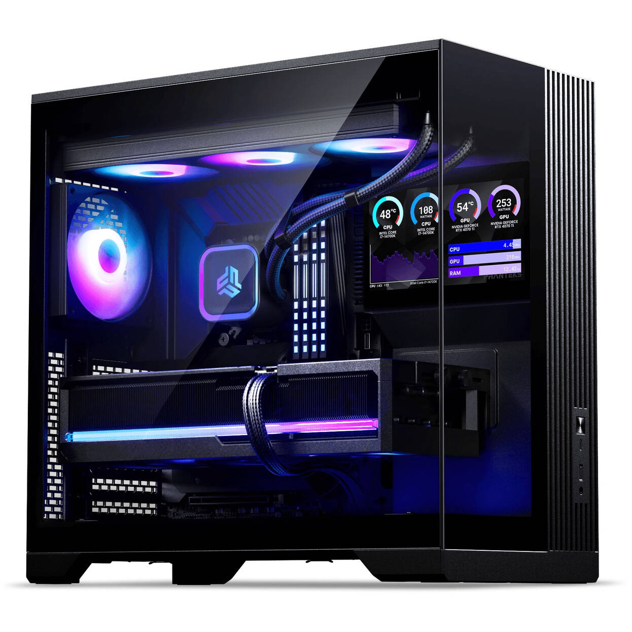 Phanteks XT V5 LCD PC Case, Mid-Tower, ATX, 7-Inch LCD, Tempered Glass - Black : image 2
