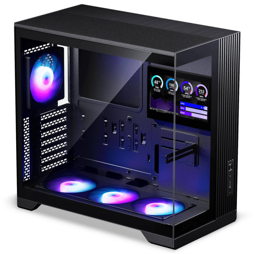 Phanteks XT V5 LCD PC Case, Mid-Tower, ATX, 7-Inch LCD, Tempered Glass - Black : image 3