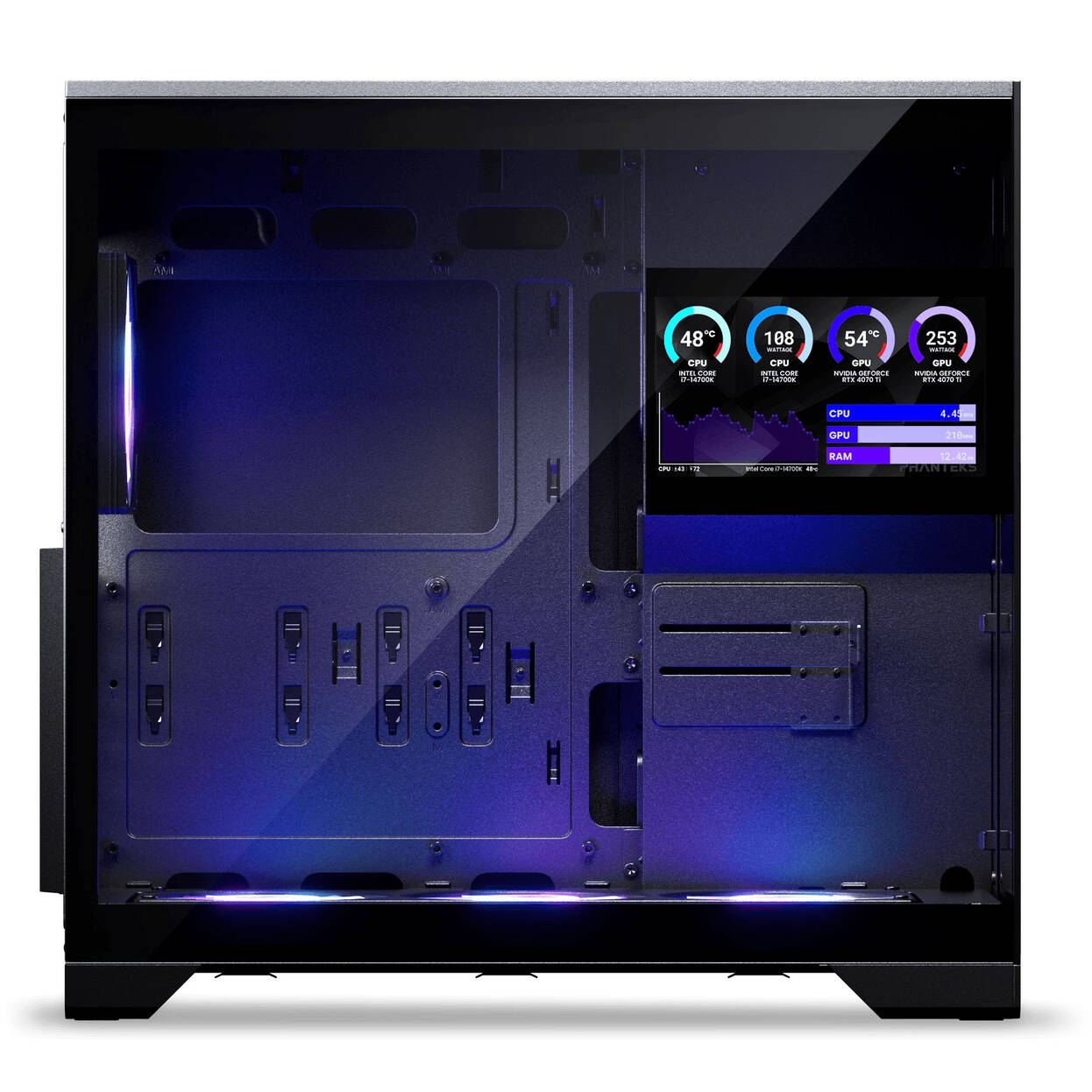 Phanteks XT V5 LCD PC Case, Mid-Tower, ATX, 7-Inch LCD, Tempered Glass - Black : image 4