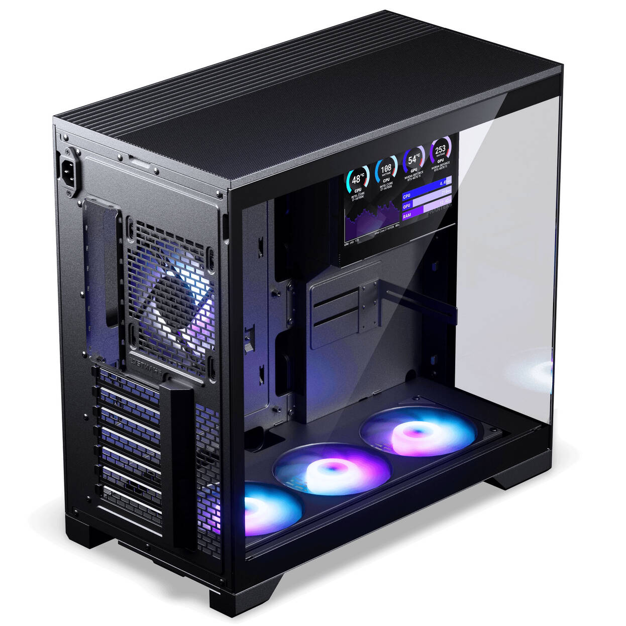 Phanteks XT V5 LCD PC Case, Mid-Tower, ATX, 7-Inch LCD, Tempered Glass - Black : image 6
