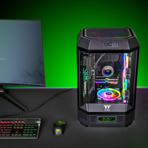 Thermaltake The Tower 300 PC Case, Mini Case, mATX, Tempered Glass - including 2x 140mm fans, black