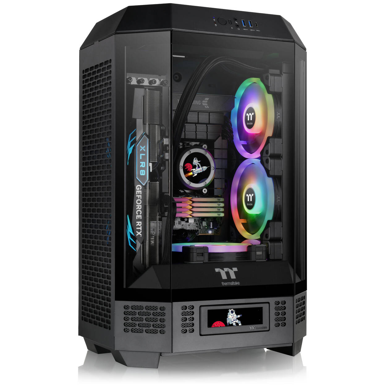 Thermaltake The Tower 300 PC Case, Mini Case, mATX, Tempered Glass - including 2x 140mm fans, black