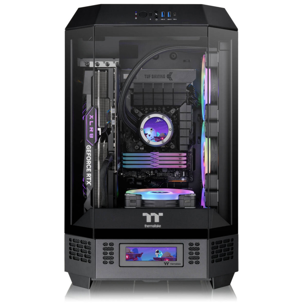 Thermaltake The Tower 300 PC Case, Mini Case, mATX, Tempered Glass - including 2x 140mm fans, black