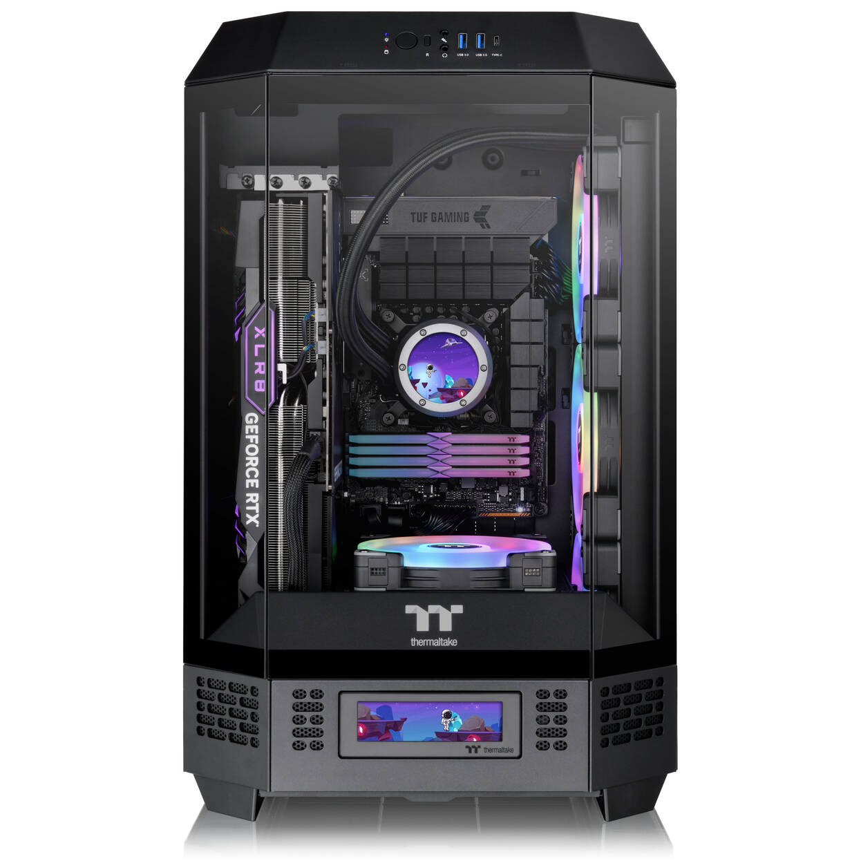 Thermaltake The Tower 300 PC Case, Mini Case, mATX, Tempered Glass - including 2x 140mm fans, black