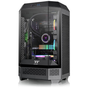 Thermaltake The Tower 300 PC Case, Mini Case, mATX, Tempered Glass - including 2x 140mm fans, black
