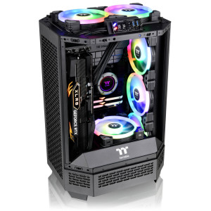Thermaltake The Tower 300 PC Case, Mini Case, mATX, Tempered Glass - including 2x 140mm fans, black