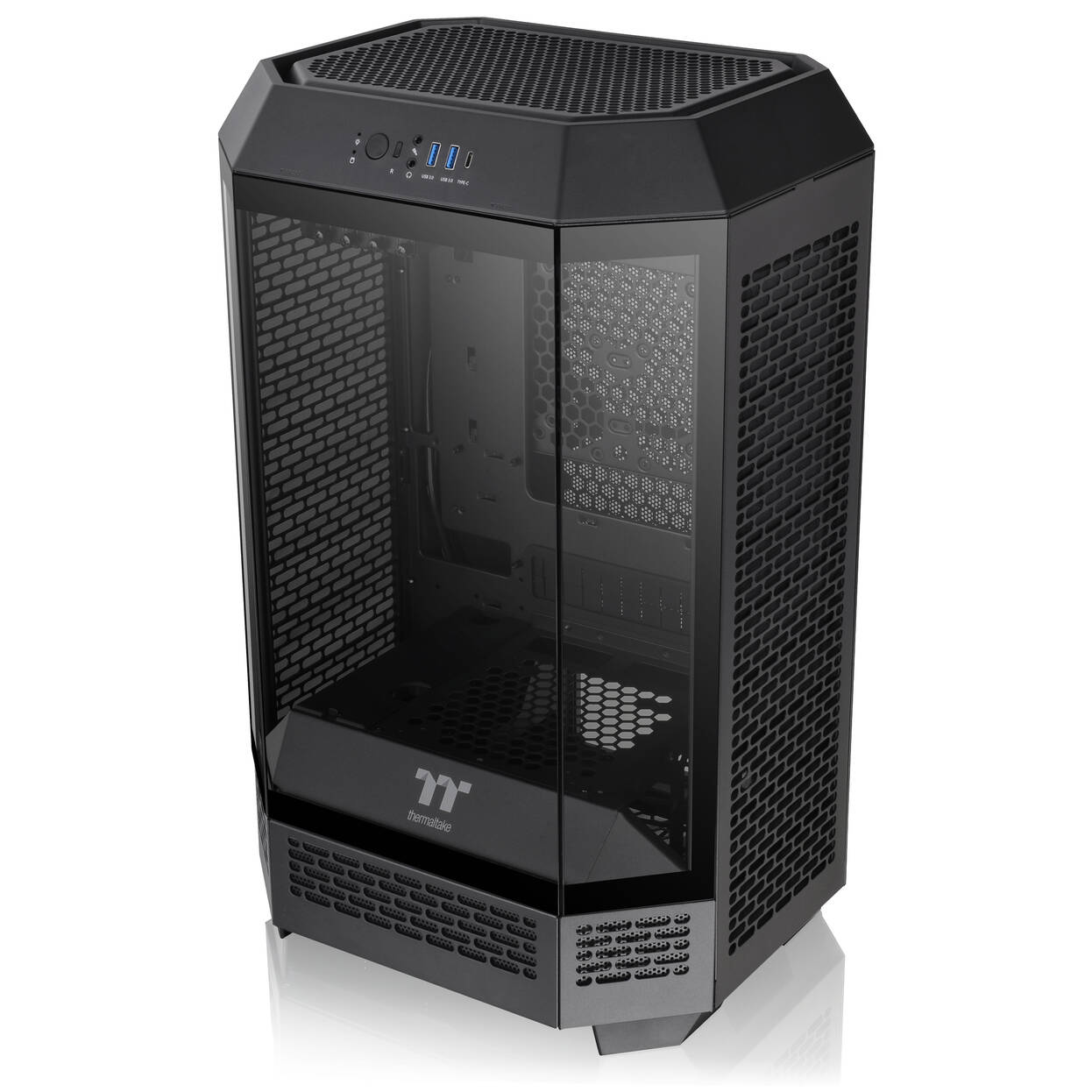 Thermaltake The Tower 300 PC Case, Mini Case, mATX, Tempered Glass - including 2x 140mm fans, black