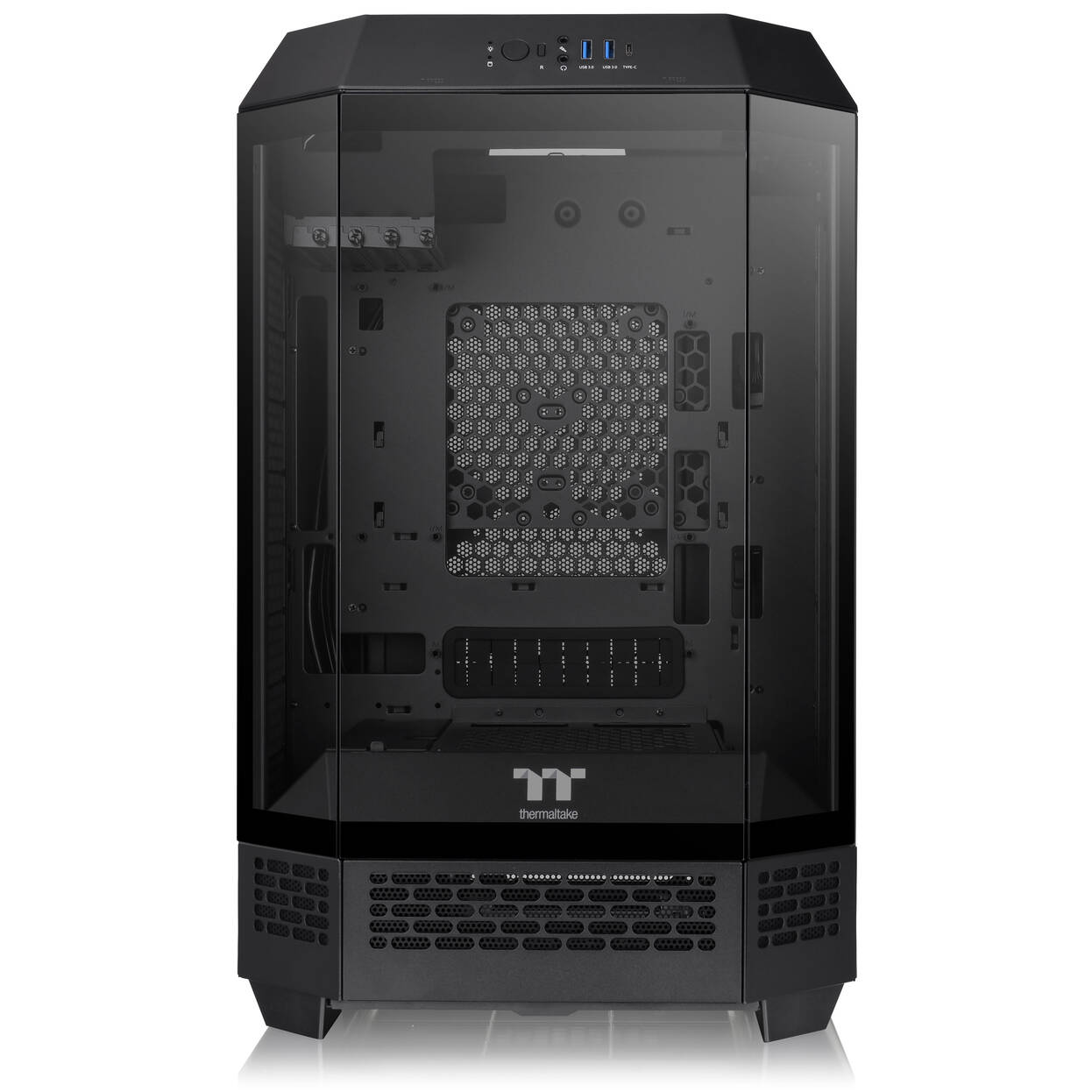 Thermaltake The Tower 300 PC Case, Mini Case, mATX, Tempered Glass - including 2x 140mm fans, black