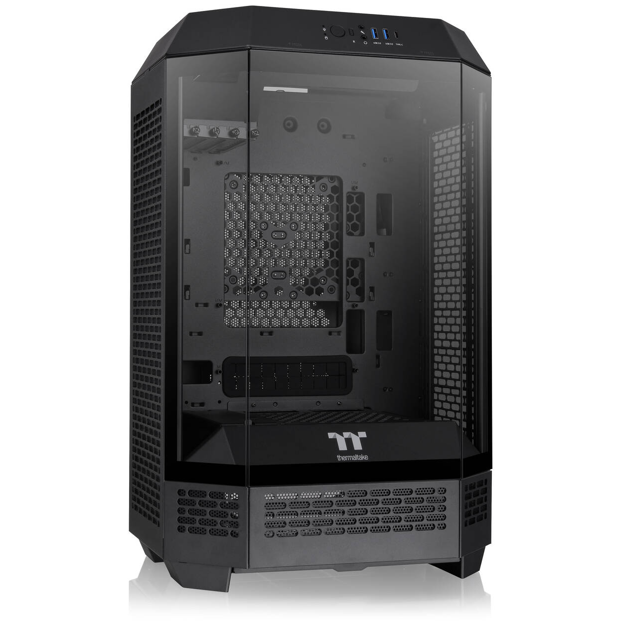 Thermaltake The Tower 300 PC Case, Mini Case, mATX, Tempered Glass - including 2x 140mm fans, black