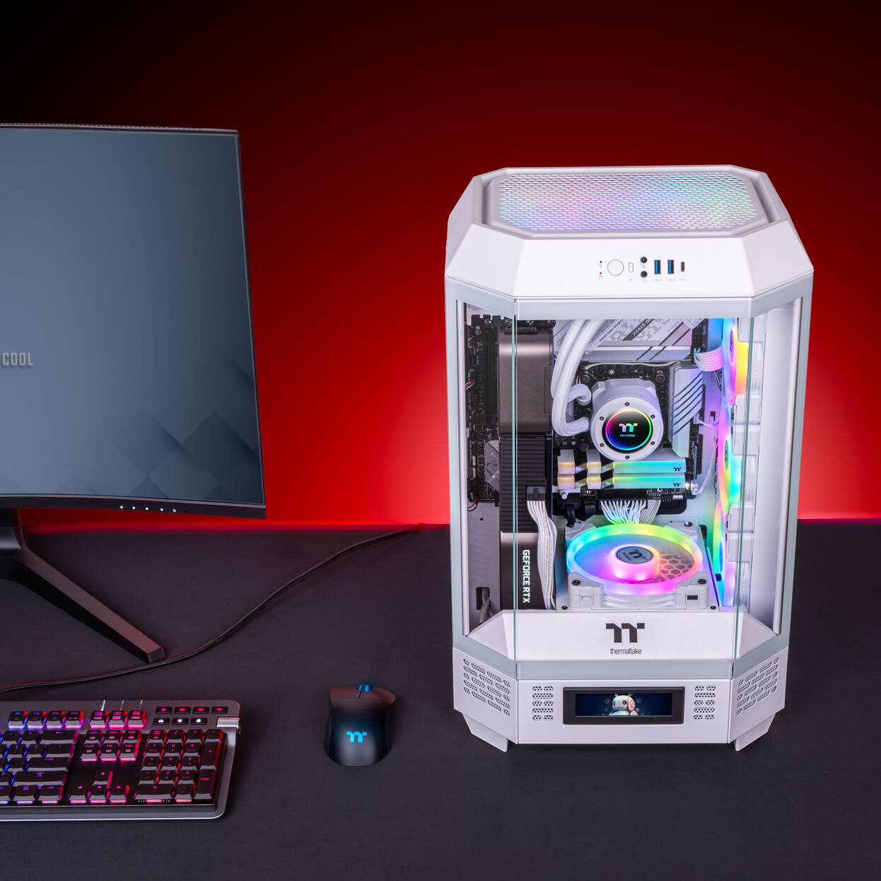 Thermaltake The Tower 300 PC Case, Mini Case, mATX, Tempered Glass - including 2x 140mm fans, white
