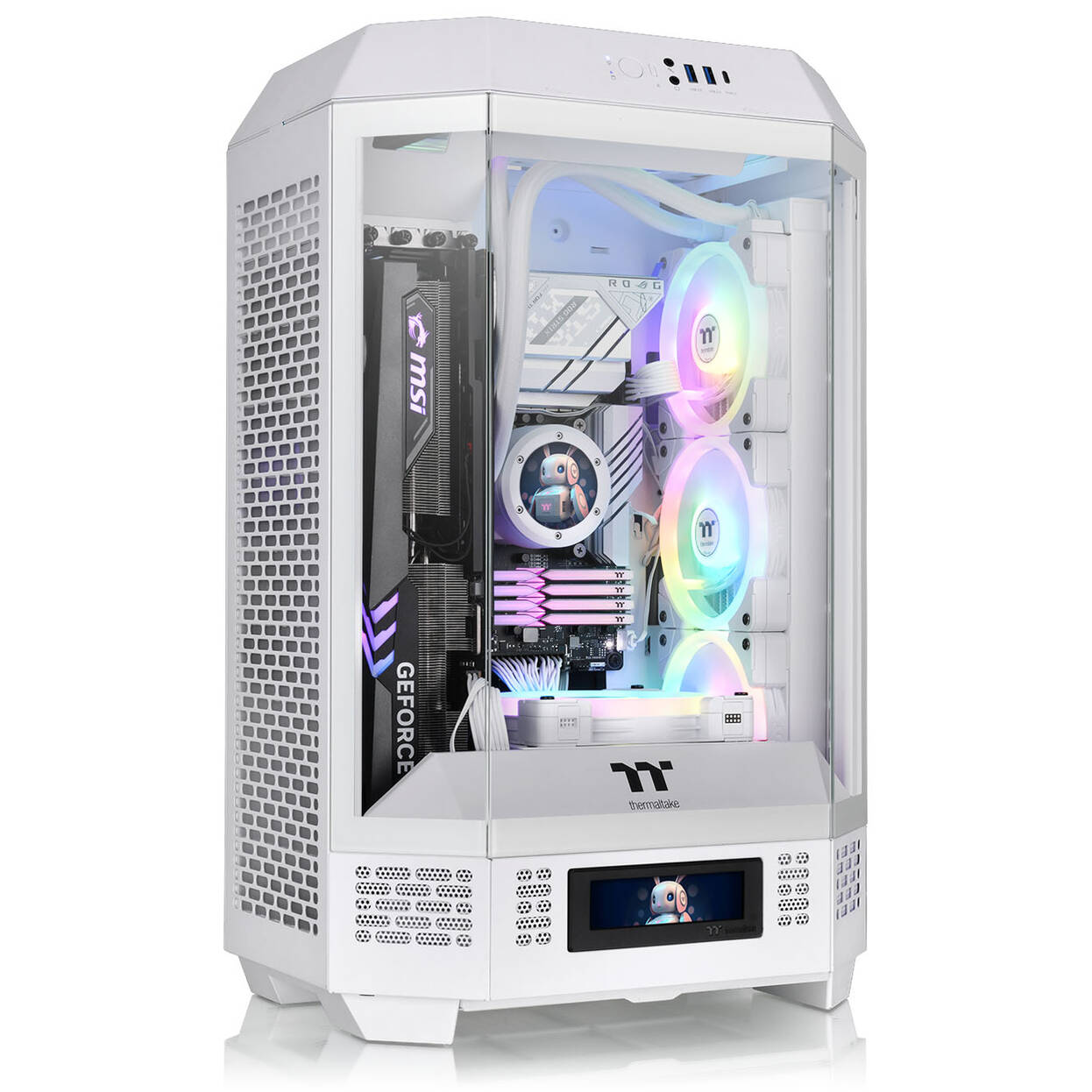 Thermaltake The Tower 300 PC Case, Mini Case, mATX, Tempered Glass - including 2x 140mm fans, white
