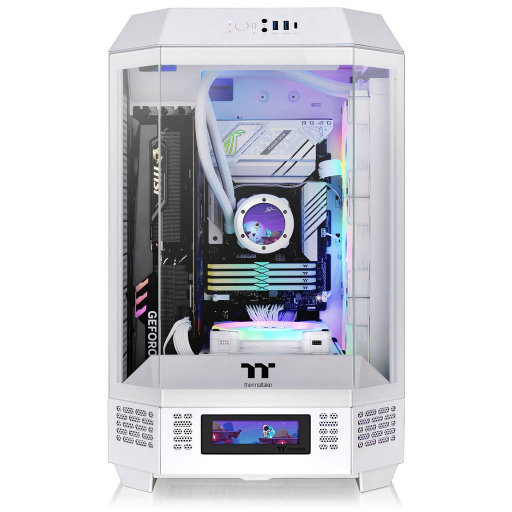 Thermaltake The Tower 300 PC Case, Mini Case, mATX, Tempered Glass - including 2x 140mm fans, white
