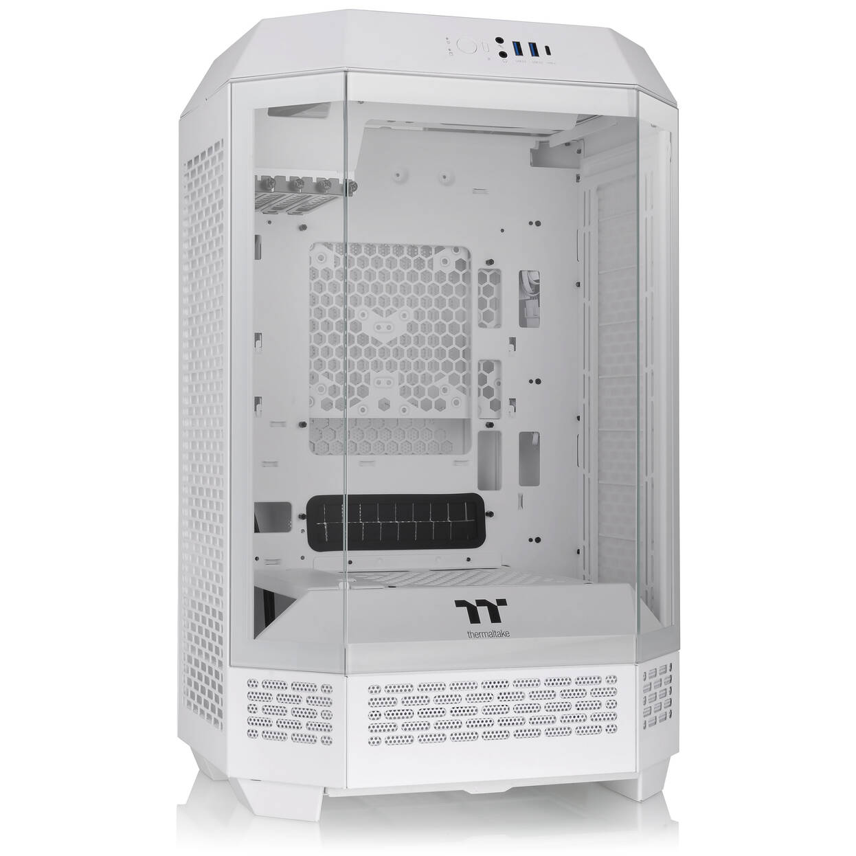 Thermaltake The Tower 300 PC Case, Mini Case, mATX, Tempered Glass - including 2x 140mm fans, white