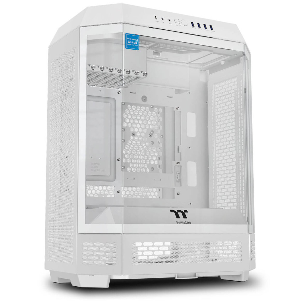 Thermaltake The Tower 600 PC Case, Mid Tower, ATX, Tempered Glass - including 2x 140mm Fans, White