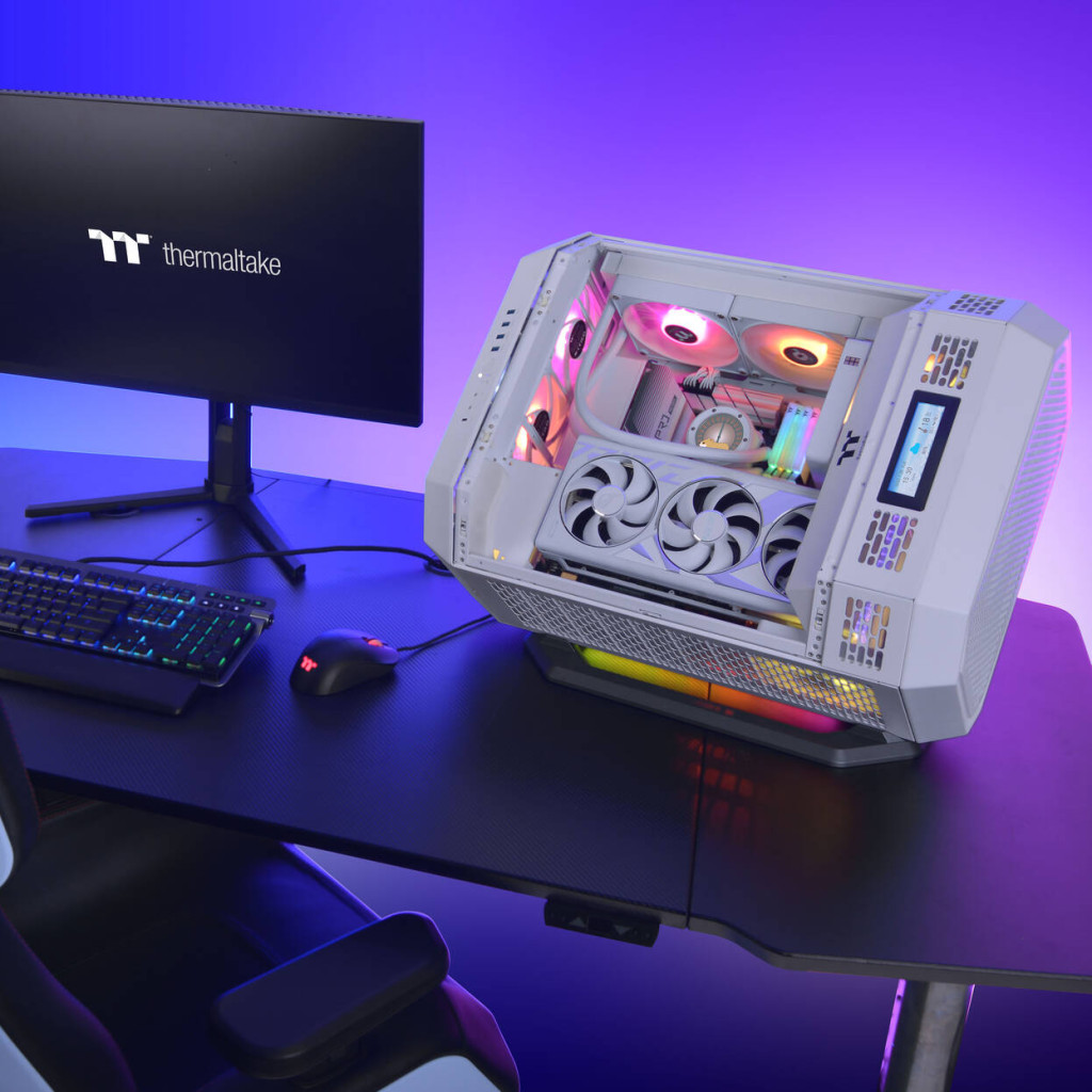 Thermaltake The Tower 600 PC Case, Mid Tower, ATX, Tempered Glass - including 2x 140mm Fans, White